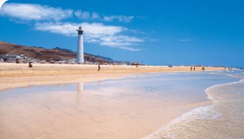 Lighthouse on Jandia beach in Fuerteventura
