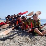 single parent family holidays in Sardinia in August 2017 - kayaking