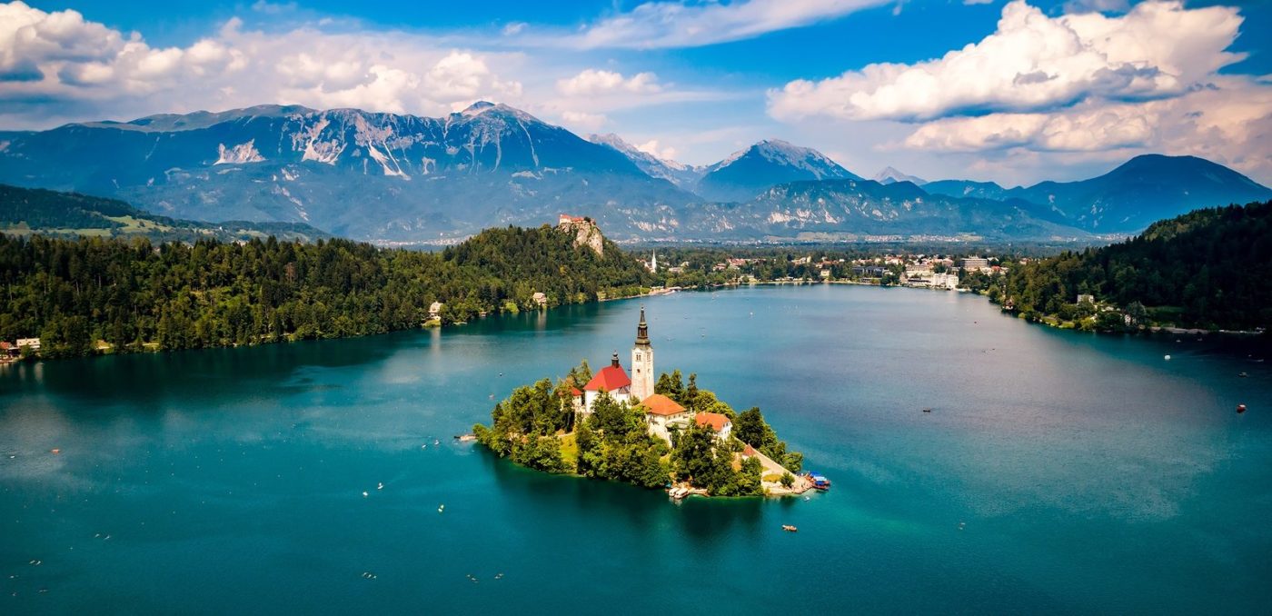 Slovenia - Aerial view Lake Bled