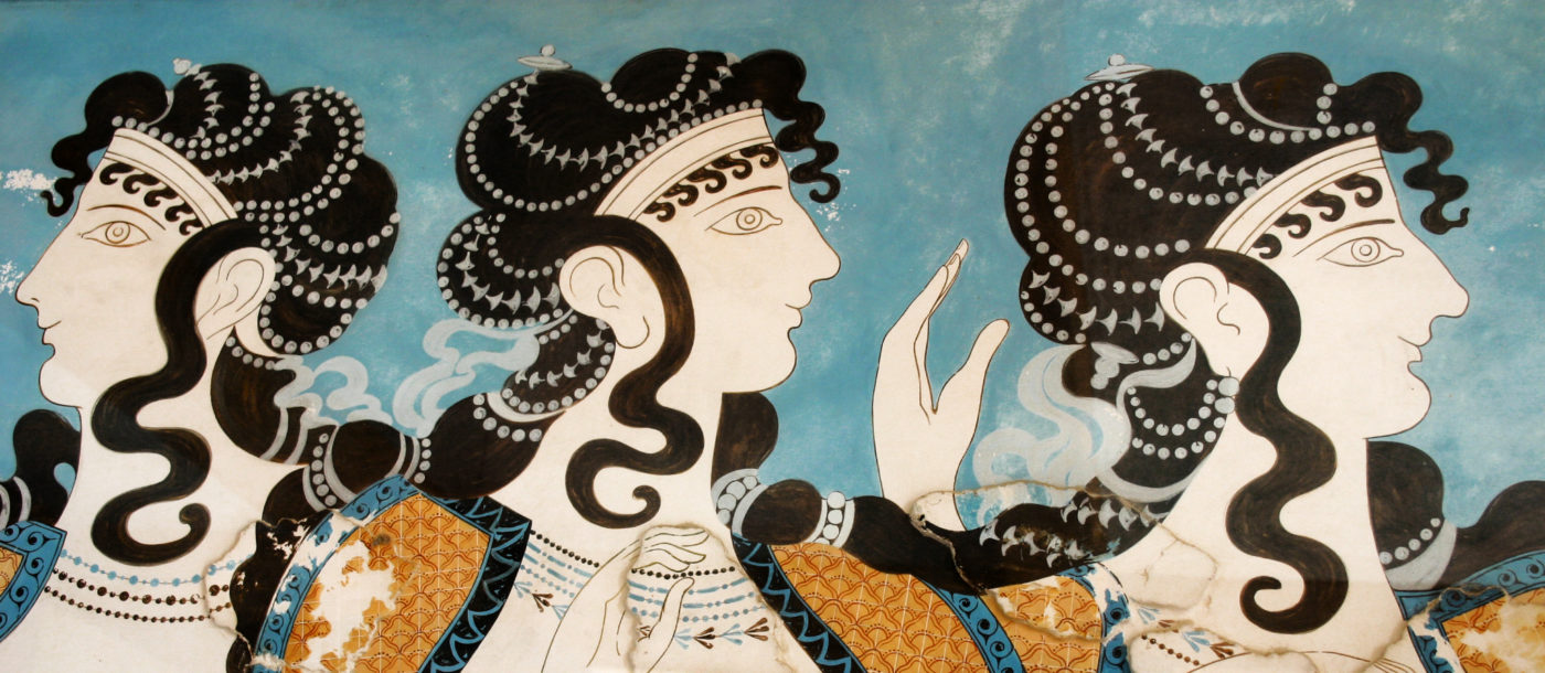Fresco from Knossos in Crete - Crete facts
