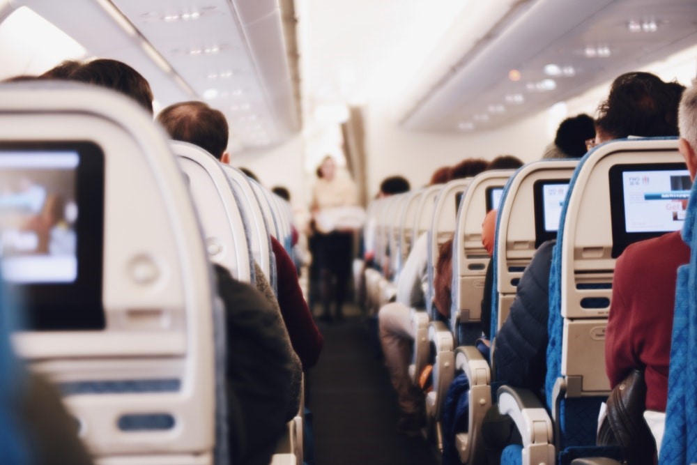 seats on an aeroplane on a long haul flight 