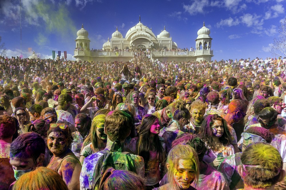 Holi festival in India - celebration in Utah, USA
