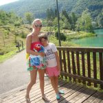 single mum with child at Lake Barcis