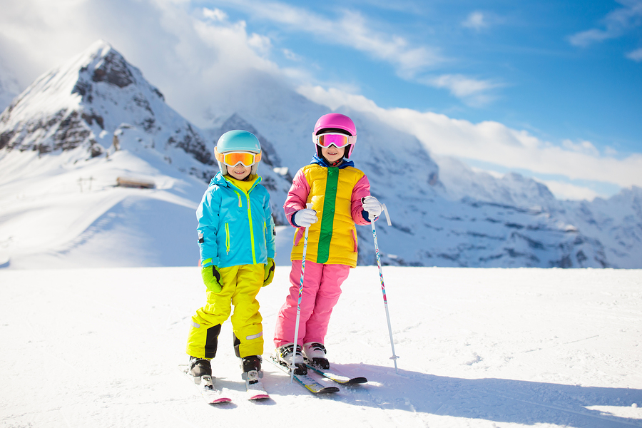 two kids on a single parent ski holiday