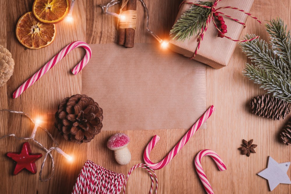 christmas decorations including candy sticks