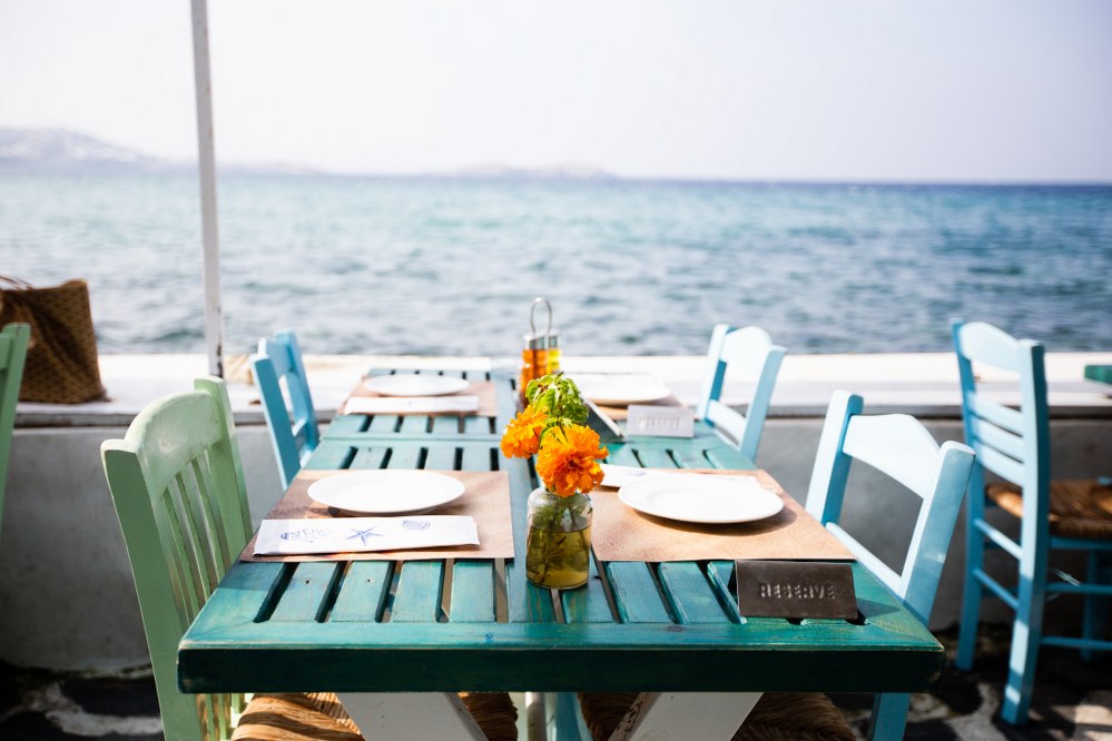 restaurant on waterfront on Mykonos