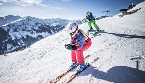 children skiing in Ziller Valley