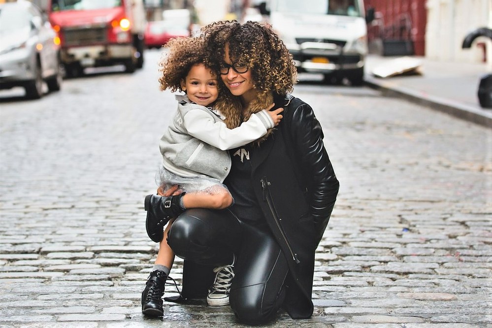 black single mum with child