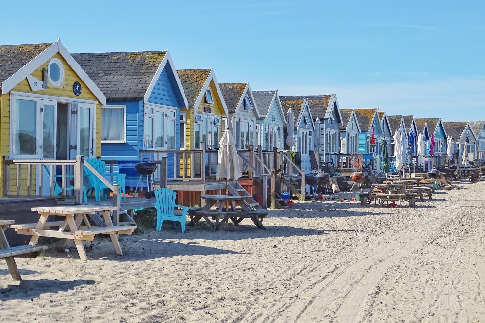 beach huts in England - holidays with kids - holidays UK