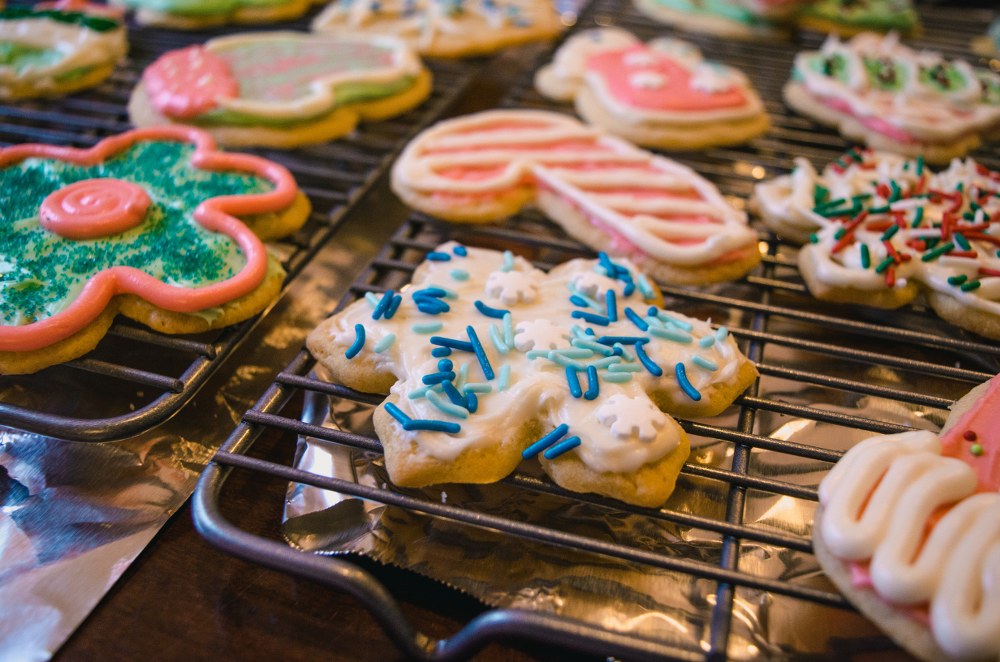 colourful xmas biscuits