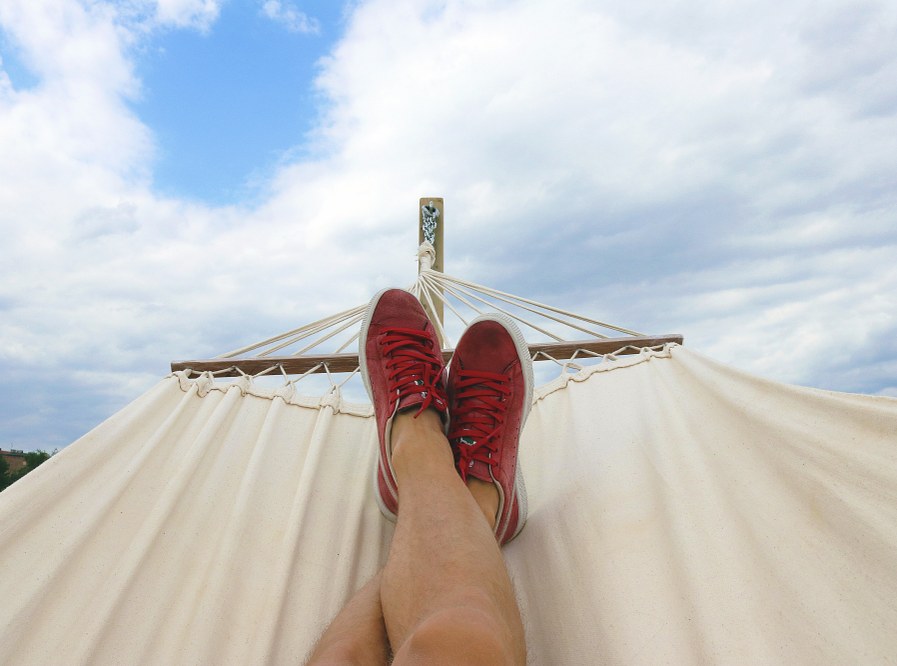legs on hammock on holiday