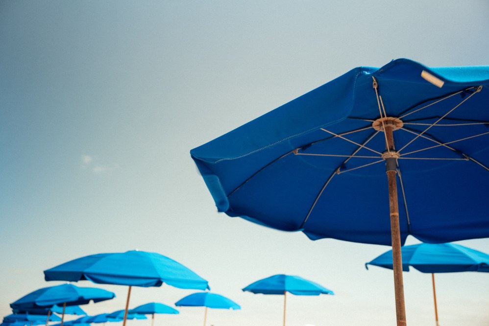 parasols on beach