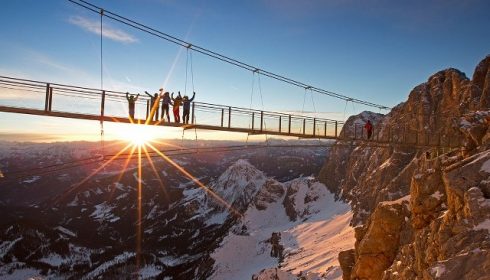 suspension bridge on the Dachstein Mountain