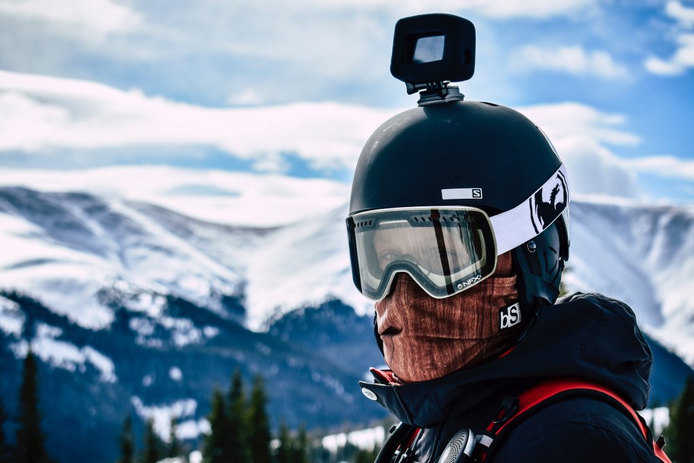 best high tech ski gear - helmet mounted camera