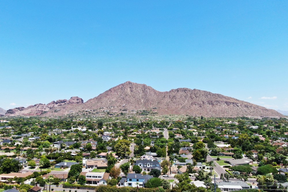 Camelback Mountain seen from Phoenix