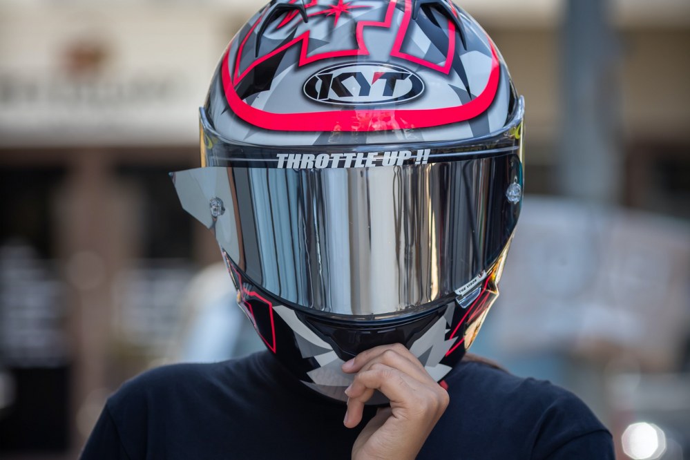 child with motorcycle helmet