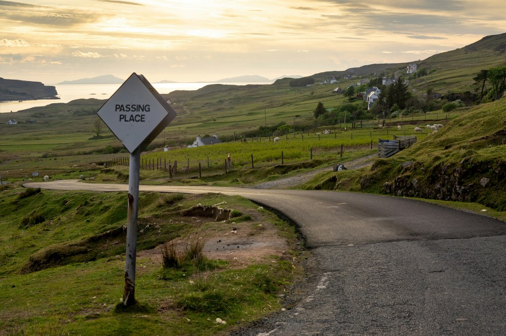 passing place sign when driving a motorhome in Scotland