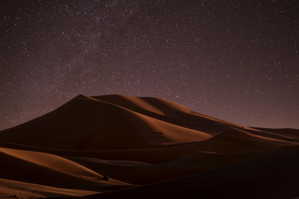 Rub al Khali desert at night with stars