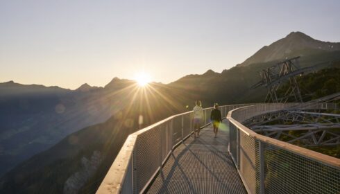 suspension bridge on Mont Ahorn