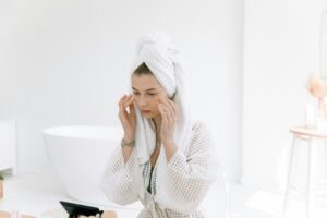 woman having facial