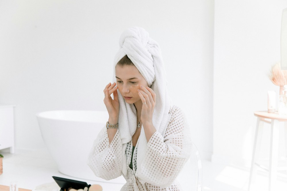 woman having facial