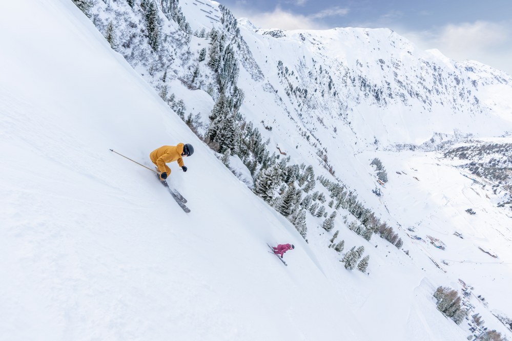 skiing in Mayrhofen Harakiri run