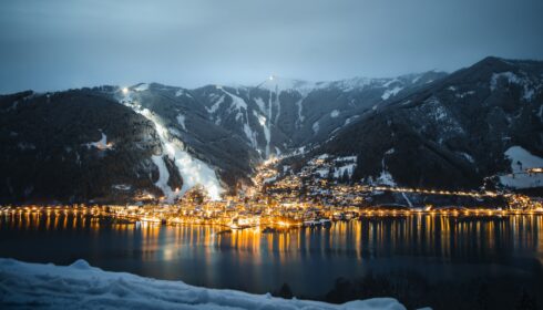 view of Zell am See at night
