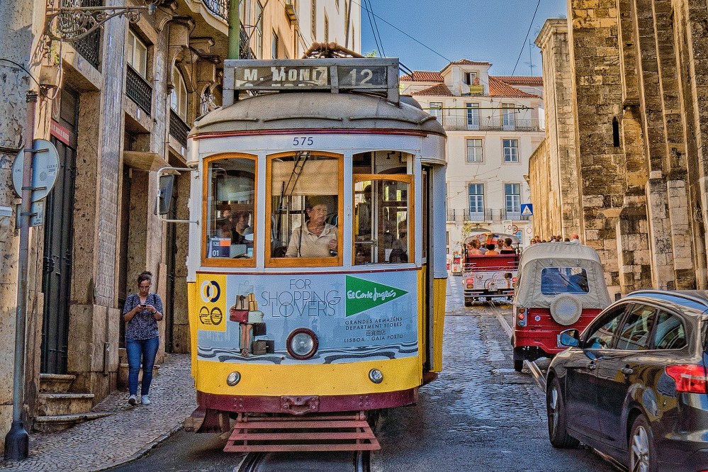 tram in Lisbon: best destination in Europe with teenagers